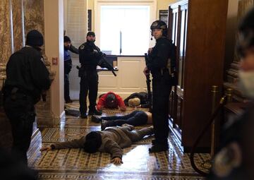 Los manifestantes pro-Trump irrumpieron en el Capitolio tras derribar 4 capas de vallas de seguridad, mostrando su inconformidad con los resultados de las elecciones presidenciales del 2020, mismas en las que el dem¨®crata, Joe Biden, le quit¨® la reelecci¨®n a Donald Trump, resultando el 46? Presidente electo de los Estados Unidos.