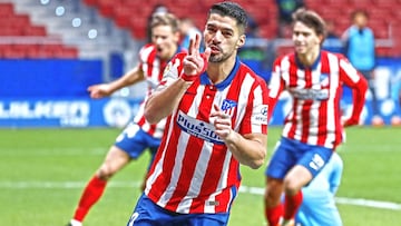 Soccer Football - La Liga Santander - Atletico Madrid v Valencia - Wanda Metropolitano, Madrid, Spain - January 24, 2021 Atletico Madrid&#039;s Luis Suarez celebrates scoring their second goal REUTERS/Juan Medina