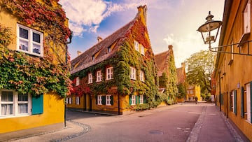 Architecture of old city of Augsburg, Bavaria, Germany
