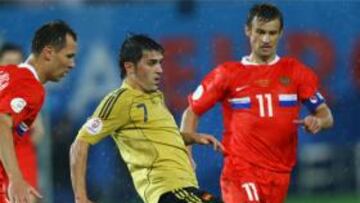 David Villa con España durante la Eurocopa