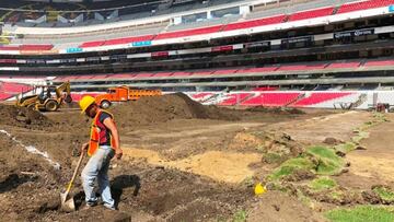 Estadio Azteca experimenta nuevo cambio de cesped