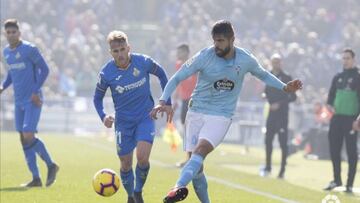 El defensa mexicano volvi&oacute; a anotar con el Celta de Vigo en la derrota de su equipo 1-3 ante el Getafe.