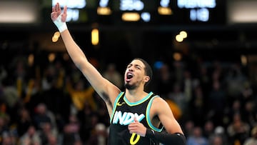 Tyrese Haliburton #0 of the Indiana Pacers celebrates a basket