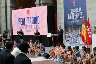 Florentino Pérez durante el acto. 