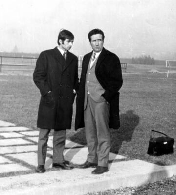 Miguel Vidal Perelló junto a Helenio Herrera, en aquel entonces entrenador del Milan. 