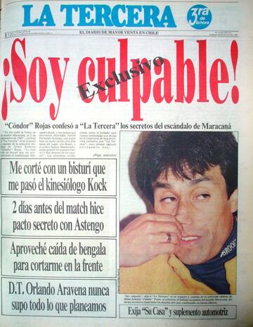 El 3 de septiembre de 1989 la selección chilena se retiró del estadio Maracaná, en el partido ante Brasil. Roberto Rojas se autoinfirió una herida aprovechando la caída de una bengala. El arquero fue suspendido de por vida. Chile fue castigado y no pudo participar en la Copa del Mundo Estados Unidos 1994.