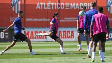 Sesión del Atletico preparando lo que le queda, las últimas diez jornadas.