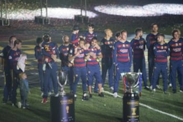 El Barcelona campeón de la Liga BBVA y Copa del Rey. Neymar.