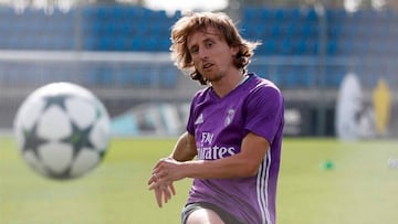 Ya esta recuperado. Modric, ayer, en la sesi&oacute;n de la ma&ntilde;ana.