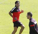 Falcao trabajó solo y ya se prepara para estar ante el Málaga