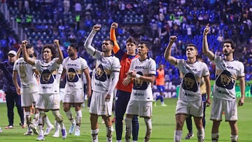 during the 17th round match between Cruz Azul and Pumas UNAM as part of the Liga BBVA MX, Torneo Apertura 2025 at Cuauhtemoc Stadium, on November 08, 2025 in Puebla, Mexico.