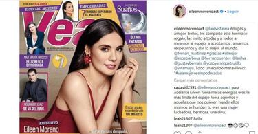 Eileen Moreno reaparece en los medios como portada de revista