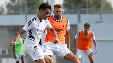 Reinier, en un entrenamiento del Madrid esta semana en Valdebebas.