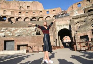 Sharapova entrena en el Coliseo de Roma