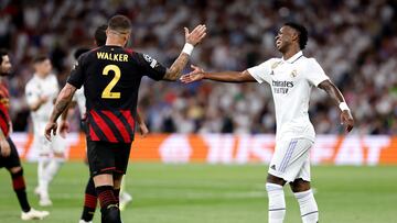 09/05/23 PARTIDO IDA SEMIFINALES CHAMPIONS LEAGUE 
REAL MADRID - MANCHESTER CITY 
KYLE WALKER VINICIUS JR 