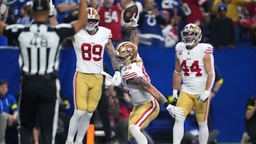 Brock Purdy threw for five TDs in a Monday Night shootout as the San Francisco 49ers beat the Indianapolis Colts to stay in the hunt for the NFC 1 seed.
