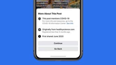Por qué Facebook te avisa si compartes algo del Coronavirus