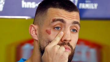 Soccer Football - FIFA World Cup Qatar 2022 - Croatia Press Conference - Al Erssal Training Site 3, Doha, Qatar - December 7, 2022 Croatia's Mateo Kovacic during the press conference REUTERS/Suhaib Salem