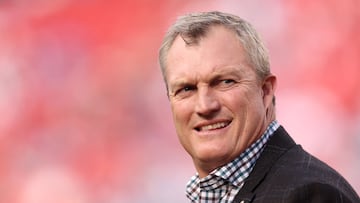 SANTA CLARA, CALIFORNIA - JANUARY 28: GM John Lynch of the San Francisco 49ers looks on prior to a game against the Detroit Lions in the NFC Championship Game at Levi's Stadium on January 28, 2024 in Santa Clara, California. Ezra Shaw/Getty Images/AFP (Photo by EZRA SHAW / GETTY IMAGES NORTH AMERICA / Getty Images via AFP)