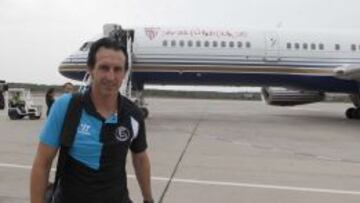 Emery, a la llegada a Rijeka.