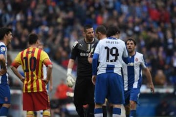 Expulsión de Kiko Casilla portero del Espanyol.