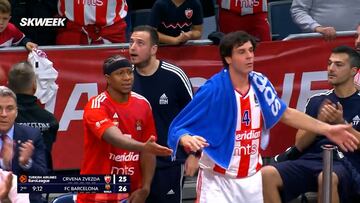 ¡Es la imagen surrealista de la jornada en la Euroliga! Vean lo que sucedió en el Estrella Roja y Barça en Belgrado
