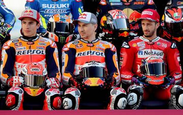 Dos temporadas en Ducati fueron suficientes para Lorenzo. El mallorquín se incorporó a la filas de Repsol Honda donde compartió equipo con Marc Márquez juntándose en el mismo equipo 8 títulos de MotoGP (Márquez ganaría en 2019 por lo que la suma de títulos pasó a 9).