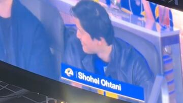 Reacción viral de Ohtani al aparecer en las pantallas de SoFi Stadium