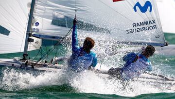 Jordi Xammar y Nicol&aacute;s Rodr&iacute;guez, durante una regata.