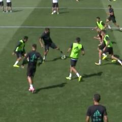 Prodigiosa jugada entre Theo y Benzema en el entreno: golazo