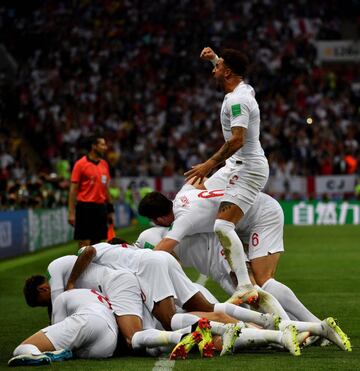 0-1. Kieran Trippier celebró el primer gol.