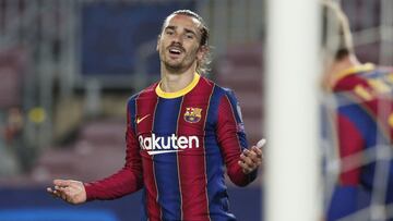 Griezmann, en un partido con el Barça en el Camp Nou.