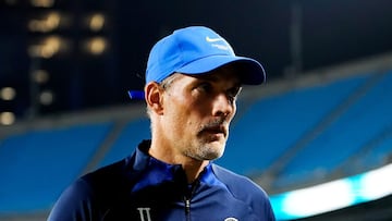 CHARLOTTE, NORTH CAROLINA - JULY 20: Thomas Tuchel, Manager of Chelsea looks on after the Pre-Season Friendly match between Chelsea FC and Charlotte FC at Bank of America Stadium on July 20, 2022 in Charlotte, North Carolina.   Jacob Kupferman/Getty Images/AFP
== FOR NEWSPAPERS, INTERNET, TELCOS & TELEVISION USE ONLY ==