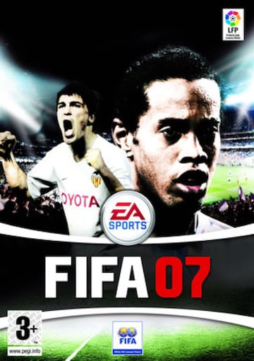 Ronaldinho repitió en FIFA 07, esta vez acompañado por David Villa, entonces jugador del Valencia FC. 