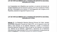 Perú modifica el decreto ley para no quedarse sin Mundial