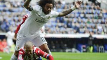 Marcelo, en el partido ante el Sporting.