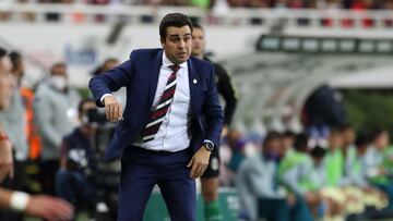 Marcelo Michel Leano Guadalajara head coach during the game Guadalajara vs America, corresponding to day 10 of the Torneo Clausura Grita Mexico C22 of Liga BBVA MX, at Akron Stadium, on March 12, 2022.
<br><br>
Marcelo Michel Leano Director Tecnico de Guadalajara durante el partido Guadalajara vs America, correspondiente a la jornada 10 del Torneo Clausura Grita Mexico C22 de la Liga BBVA MX, en el Estadio Akron, el 12 de Marzo de 2022.