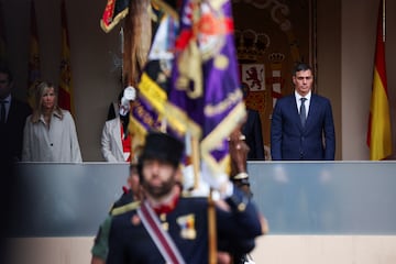 Pedro Sánchez, presidente del Gobierno de España desde 2018, durante el Desfile de las Fuerzas Armadas.