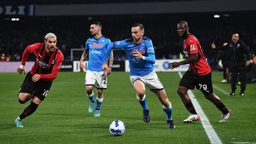 Partido de Serie A entre Napoli y Milan