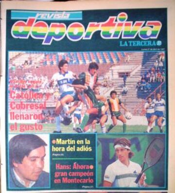 El diario La Tercera deja a Iv&aacute;n Zamorano en primera plana. El delantero ya comenzaba a destacar.