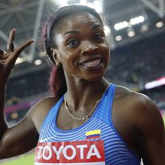 Caterine Ibargüen, satisfecha con la medalla de plata