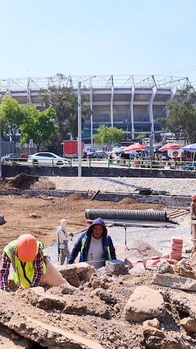 Aerial view of the Banorte (Azteca) Stadium during its renovation as the venue for the 2026 FIFA World Cup, on March 03, 2026, Mexico City, Mexico.