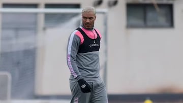 Raúl de Tomás, en un entrenamiento con el Rayo.