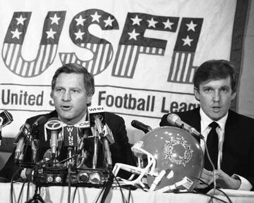 En 1984, el magnate estadounidense se hizo propietario de los New Jersey Generals, equipo de Fútbol Americano perteneciente a la United States Football League. La liga se encontraba en sus primeros años y una rivalidad directa con la NFL sería poco favorable, sin embargo, Trump no pensaba igual. Convenció al resto de los equipos a competir a la par con la National Football League, por lo que varias franquicias terminaron en quiebra, para años después extinguirse aquel proyecto con Trump como principal culpable.
