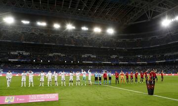 Formación de los equipos del Real Madrid y Osasuna.