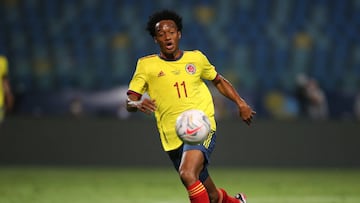 Juan Guillermo Cuadrado en un partido de Colombia en la Copa América