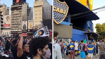 Miles de aficionados inundan las calles de Buenos Aires para cantar y homenajear a Maradona