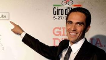 Contador, ayer en Milán.