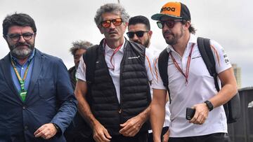 Alonso llegando a Interlagos.