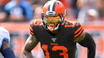 CLEVELAND, OHIO - SEPTEMBER 08: Wide receiver Odell Beckham #13 of the Cleveland Browns plays in the game against the Tennessee Titans at FirstEnergy Stadium on September 08, 2019 in Cleveland, Ohio.   Jason Miller/Getty Images/AFP
 == FOR NEWSPAPERS, INTERNET, TELCOS &amp; TELEVISION USE ONLY ==